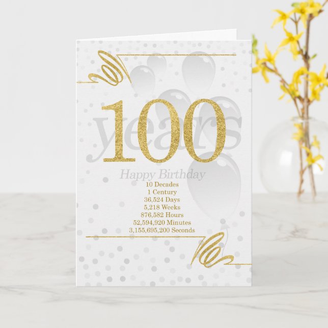 100-årsdag om dagar veckor minuter med namn kort (Gul blomma)