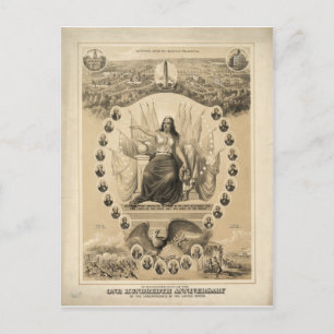 100-årsdagen av American Independence 1876 Vykort
