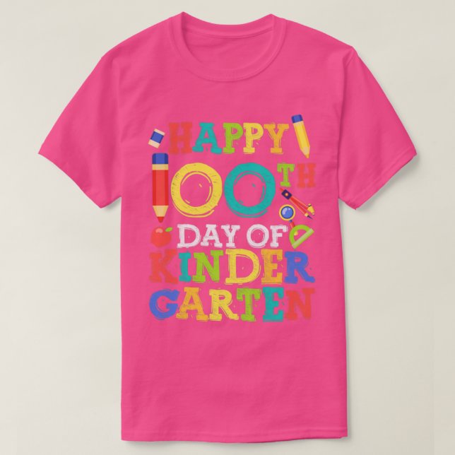100-årsdagen av Kindergarten-cute i lycklig tillba T Shirt (Design framsida)