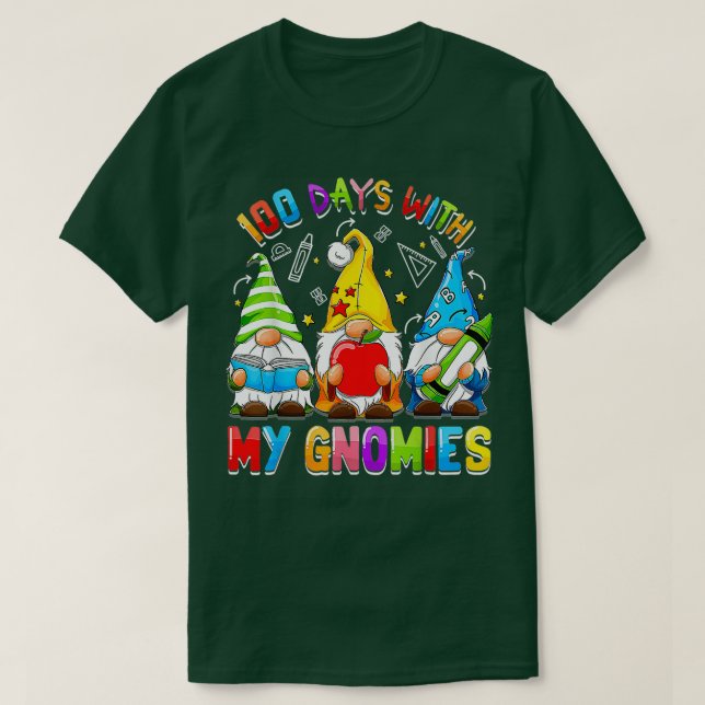 100-årsdagen för Lycklig vid skolan Tre Gnomes Vir T Shirt (Design framsida)