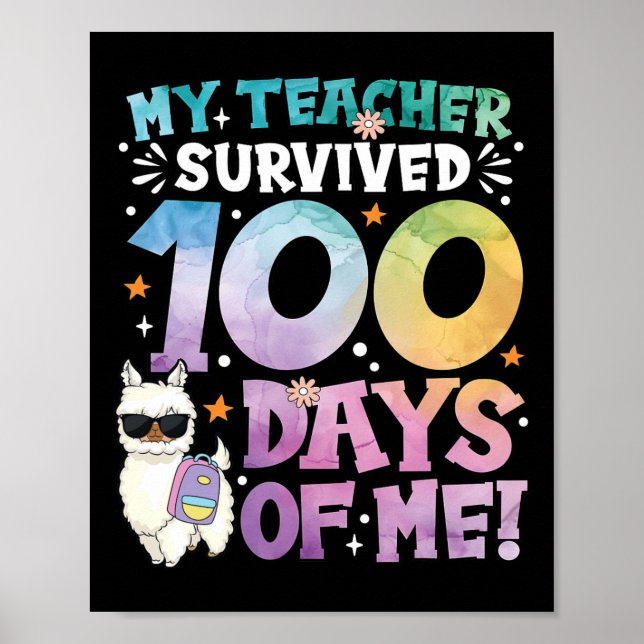 100-årsdagen för min lärare Överlevt 100 dagar O Poster (Framsidan)