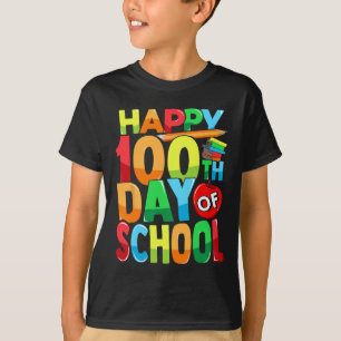 100-årsdagen för skollärarbarnen Barn Lycklig 100  T Shirt