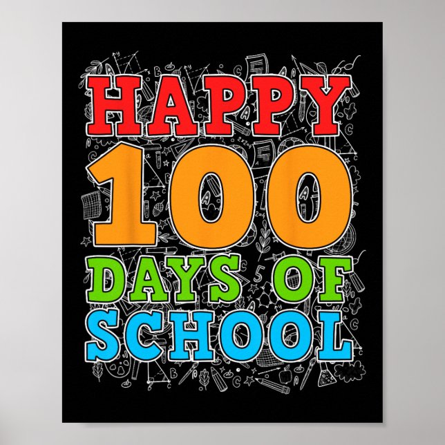 100-årsdagen för skolläraren Student Kids i lyckli Poster (Framsidan)