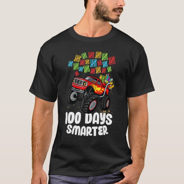 100-årsdagen för skolmonster Lastbil 100 Smarter_2 T Shirt (Framsida)