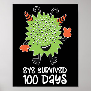 100-årsdagen för skolmonsterbojor Överlevt Kids Ög Poster