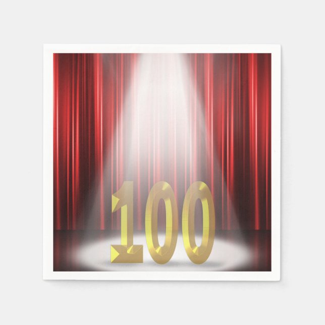 100-årsdagen i strålkastarljuset på scenen pappersservett (Framsidan)