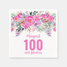 100-årsdagen rosa blommigt party