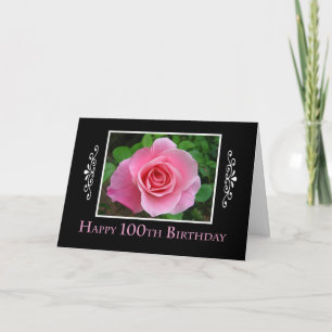 100-årsdagen Rosa ros Kort