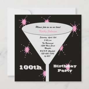 100-årsfest inbjudan Rosa 100 Toast