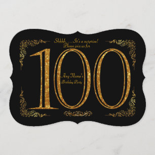 100-årsfirande, Födelsedagsfest 100 år, Gatsby, sv Inbjudningar