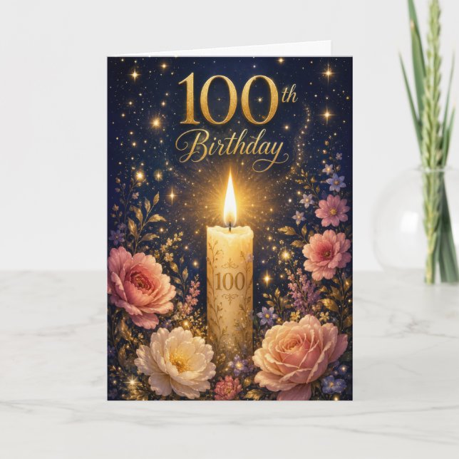 100-årsfirande med ljus kort (Framsida)