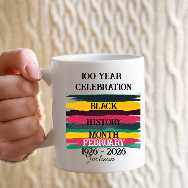 100-årsfirande svarta historiemånaden 2026 kaffemugg (Skapare uppladdad)