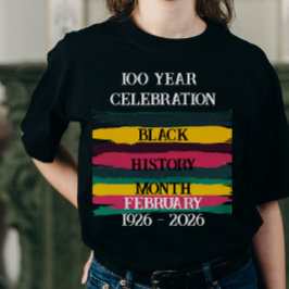 100-årsfirande svarta historiemånaden 2026 t shirt