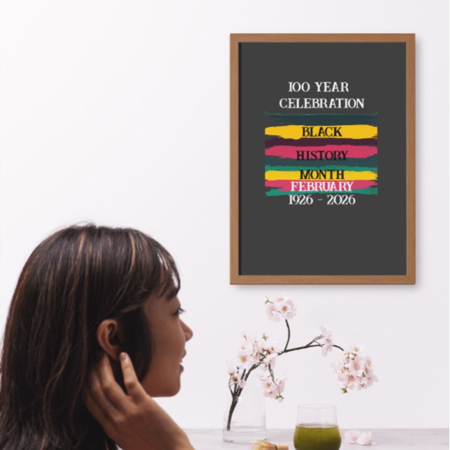 100-årsfirande svarta historikens månad 2026 poster (Skapare uppladdad)