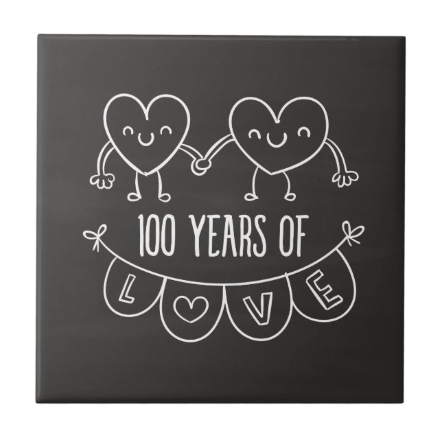 100-årsjubiléet av Hearter från Massik Chalk Kakelplatta (Framsidan)