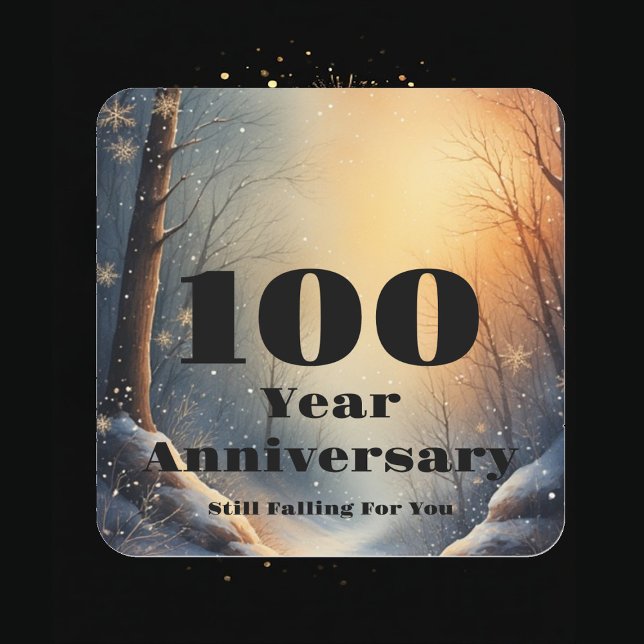 100-årsjubileum Fortfarande kär i dig Bond Fyrkantigt Klistermärke (100th Year Anniversary Still Falling For You Bond Square Sticker)