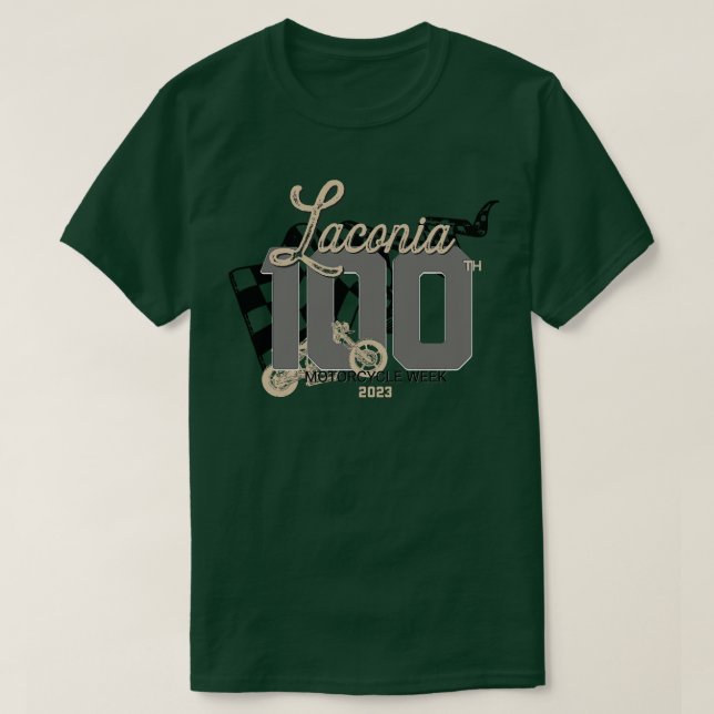 100-årsjubileum Lakonia Motorcycle Week New Hamp T Shirt (Design framsida)