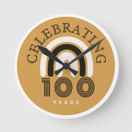 100-årsjubileum Modern Design Rund Klocka