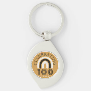 100-årsjubileum Modern Design Swirl Silverfärgad Nyckelring