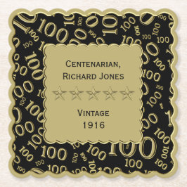 100-årsjubileum: Svarta och Guld Underlägg Papper