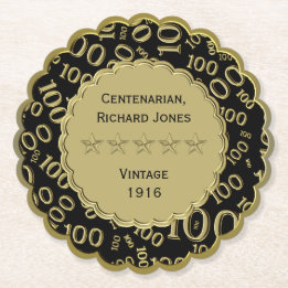 100-årsjubileum: Svarta och Guld Underlägg Papper