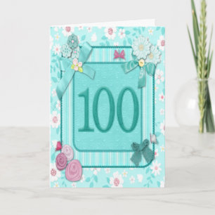 100-årskort med blommor kort