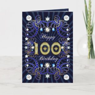 100-årskort med massor av juveler kort