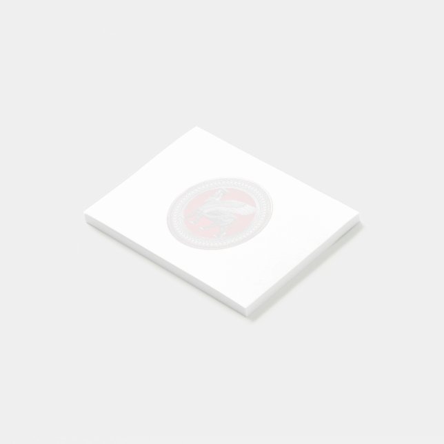 [100] Assyrian Winged Bull: Silver & Black Lamassu Post-it Block (Vinklad)