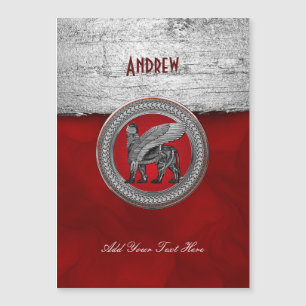 [100] Assyriansk vind Lejon: Guld & Black Lamassu