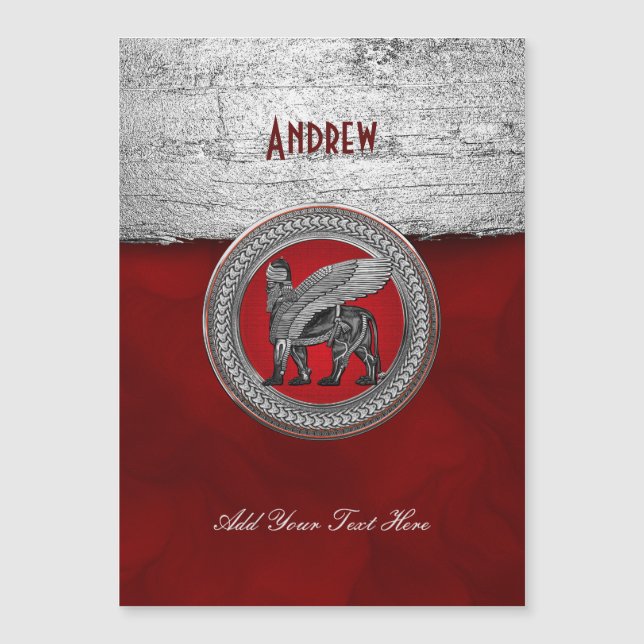 [100] Assyriansk vind Lejon: Guld & Black Lamassu (Framsida)