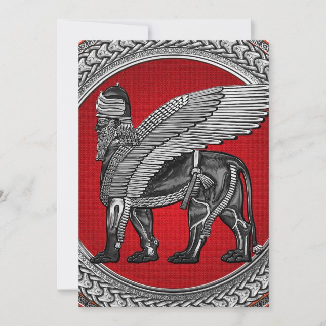 [100] Assyriansk vind Lejon: Guld & Black Lamassu (Framsida)