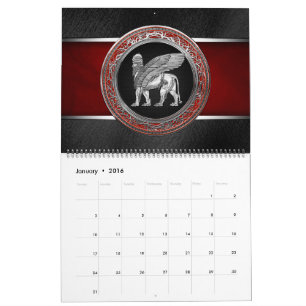 [100] Assyriansk vind Lejon - Silver Lamassu Kalender