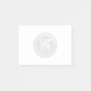 [100] Assyriansk vind Lejon - Silver Lamassu Post-it Block