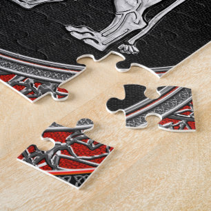 [100] Assyriansk vind Lejon - Silver Lamassu Pussel