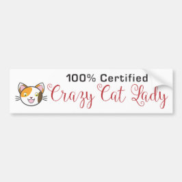 100 % Auktoriserad Crazy Cat Dam Bumper Sticker Bildekal