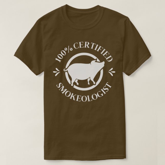 100 Auktoriseraders rökolog, BBQ-gåva T Shirt (Design framsida)