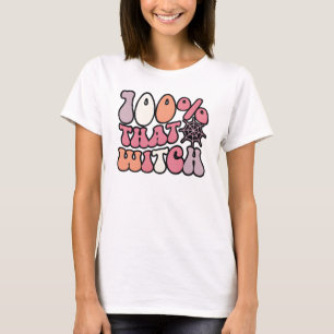100 % av den där häxretro   Roligt Halloween Witch T Shirt