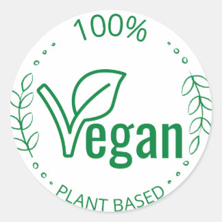 100 % av det växtbaserade Veganklistermärket Runt Klistermärke
