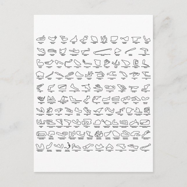 100 av världens bästa Tävling-spår Vykort (Framsida)