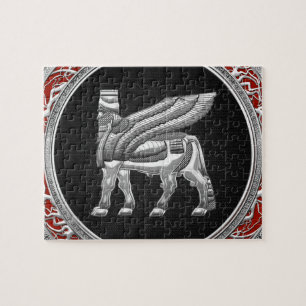 [100] Babylonian bevingad tjur [silver] [3D] Pussel
