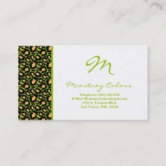 100 Bee Green Cheetah Print Affärskort Visitkort