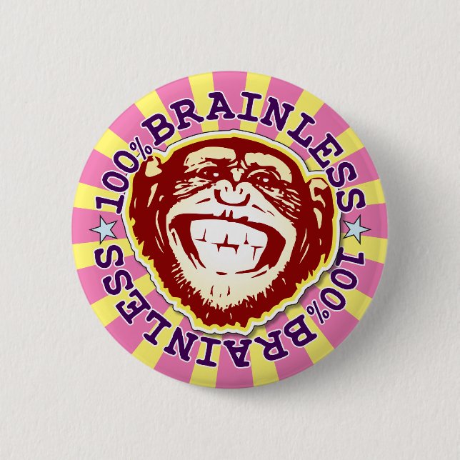 100 % bekväm monkey Badge med Funky Knapp (Framsida)