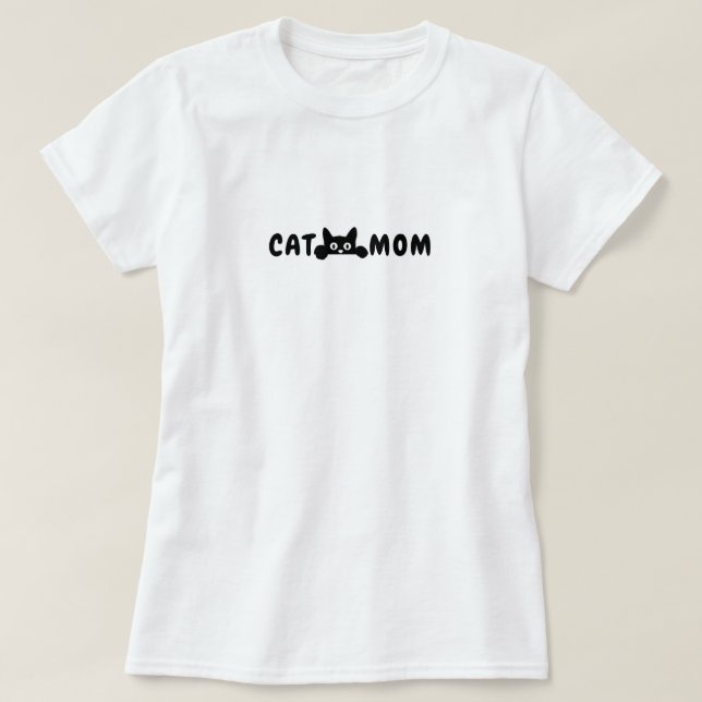 100 % bomull Cat Mamma t-shirt, svart kattgrafik T Shirt (Design framsida)