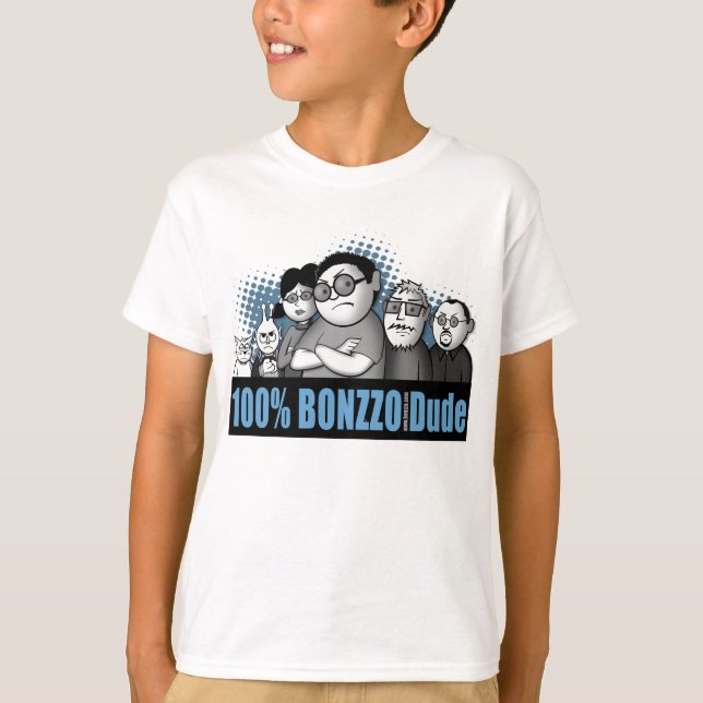 "100 % BONZZO-kompis" design av John Rivas T-shirt (Framsida)