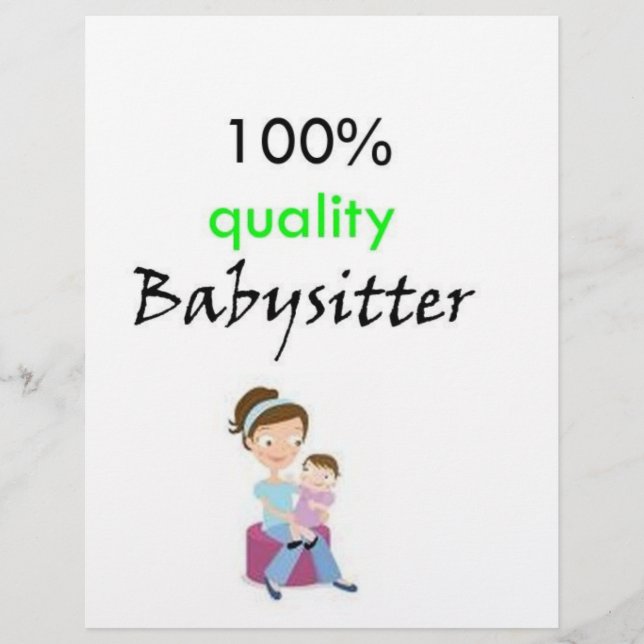 100 % bra barnvakt reklamblad (Framsidan)
