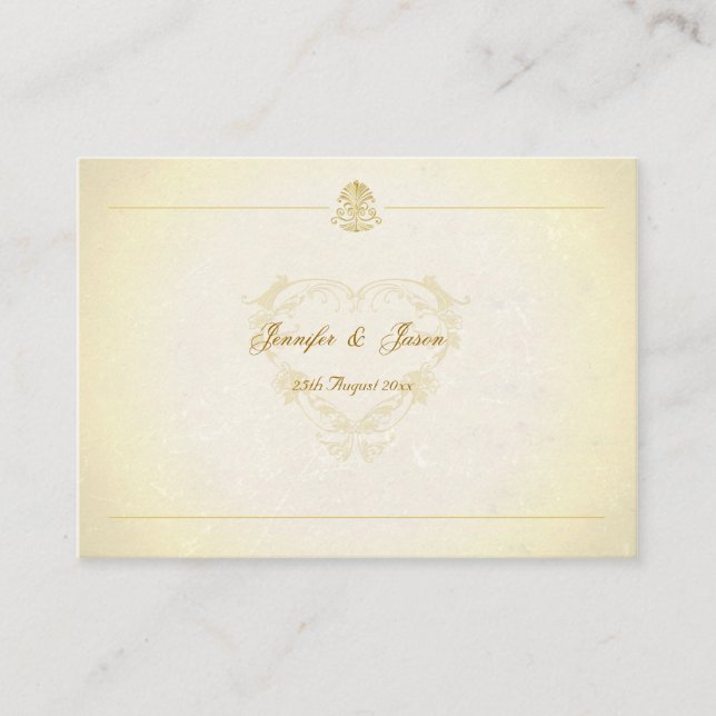 100 Bröllop Vintage Parchment Papper Tilläggskort (Framsida)