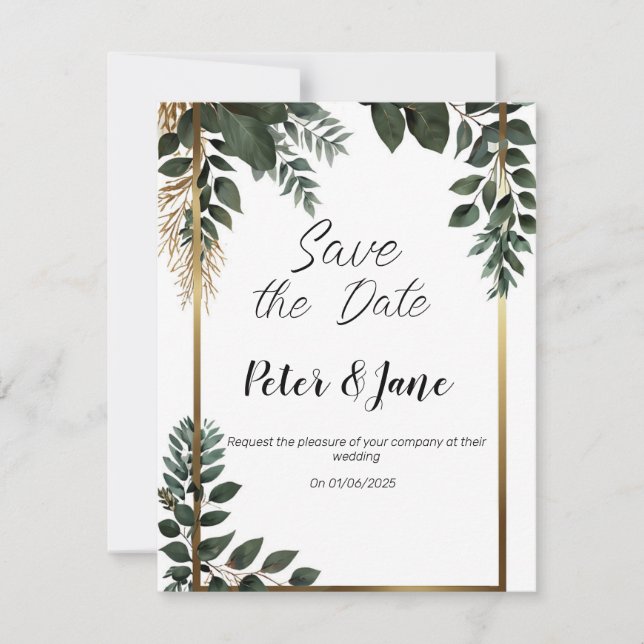 100+ Bröllopsinbjudan Spara datumet Inbjudningar (Framsida)