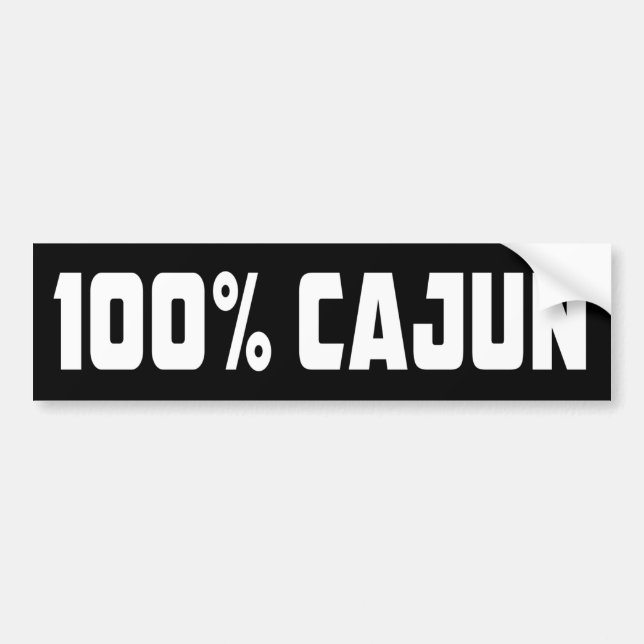 100% Cajun Bildtext på stötfångare Bildekal (Framsidan)