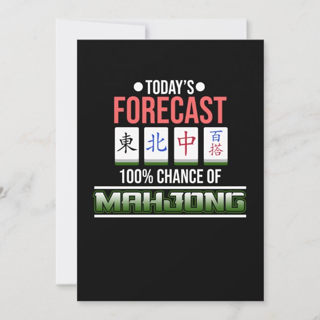 100% Chance Of Mahjong Game Mahjong Player Games Inbjudningar (Framsida)