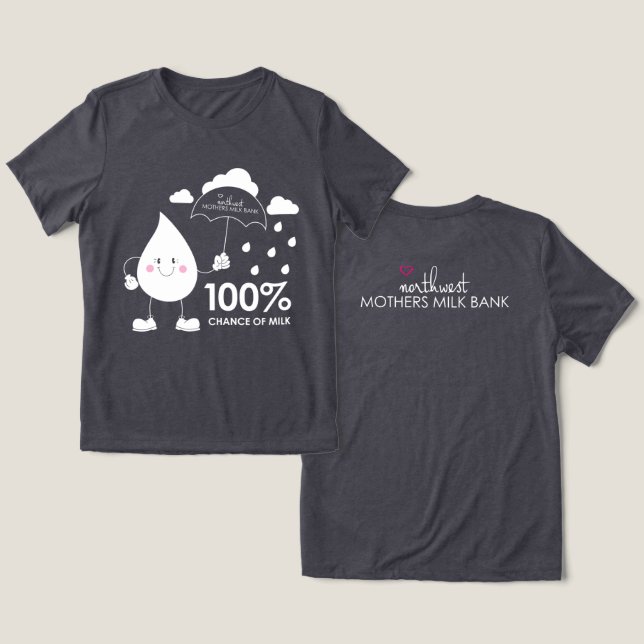 100 % Chance of Mjölk T Shirt (Design fram och bak)